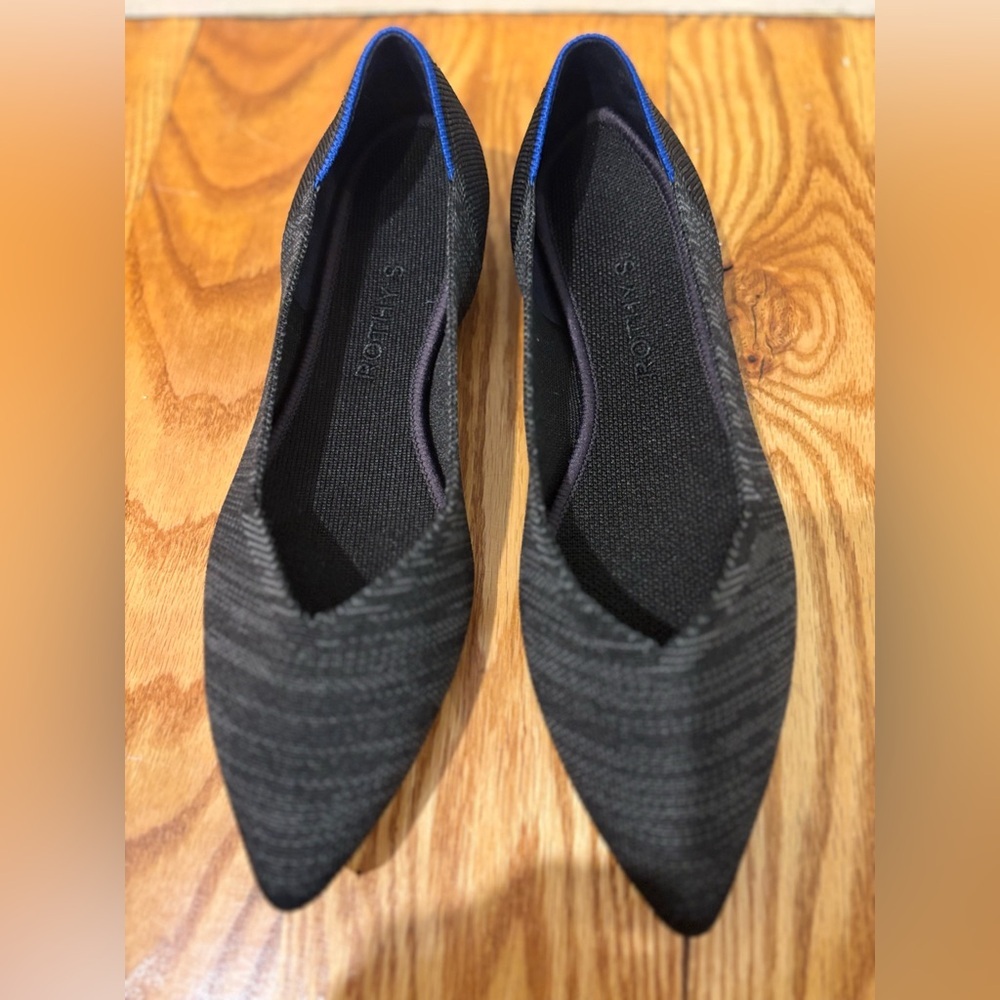 Rothy's The Point Black Gray Pointy Toe Ballet Flats Women's Shoes Size 9.5 - Picture 9 of 11
